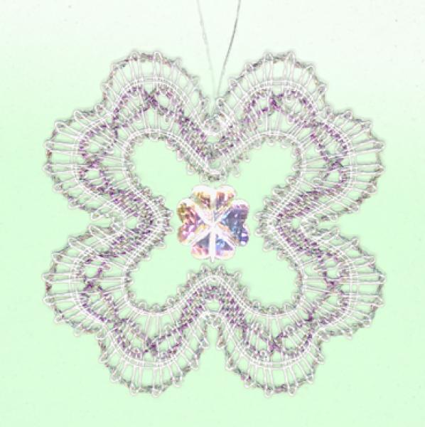 669 Bastelset Anhänger Glücksbringer  "Funkel-Klee"